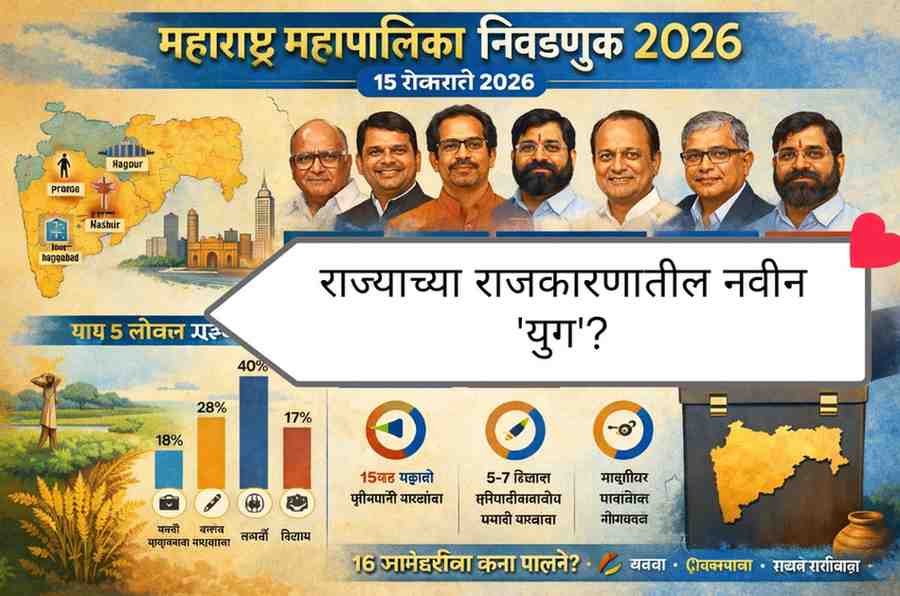 महाराष्ट्र महापालिका निवडणूक 2026 :पवार, फडणवीस, ठाकरे, शिंदे, अजितदादा आणि आंबेडकर यांच्या भूमिकांचे सखोल विश्लेषण; आकडेवारी, FAQs, आणि शास्त्रीय विश्लेषण. वाचा की स्थानिक राजकारण आणि शहर-गांवचे भवितव्य कसे ठरतील."