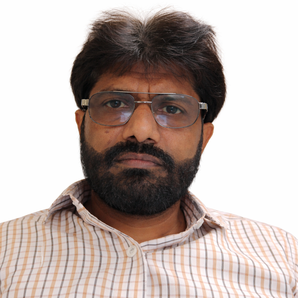 Dr Nitin Pawar passport size professional photo with glasses and beard