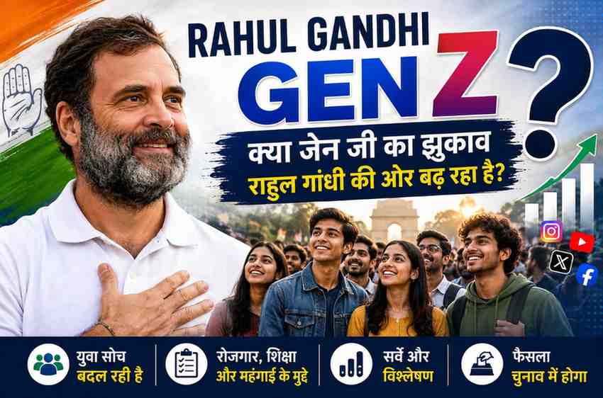Rahul Gandhi Gen Z: भारत के युवाओं और राजनीति के बदलते रुझानों पर आधारित सांकेतिक चित्र।