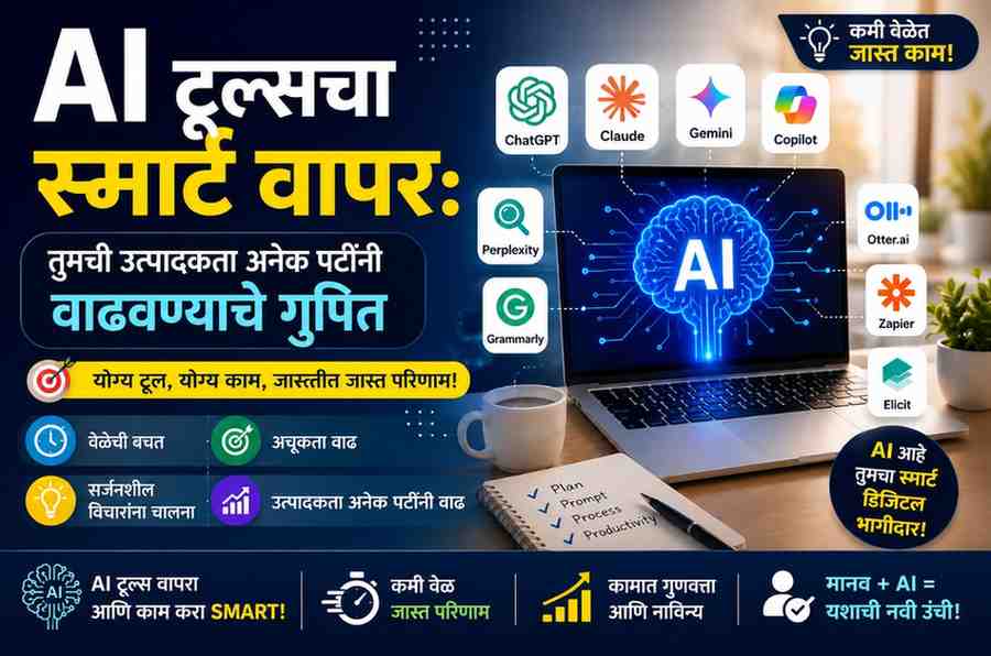AI Tools Productivity : एआय (AI) टूल्सचा स्मार्ट वापर करुन तुमची उत्पादकता अनेक पटींनी वाढवण्याचे गुपित