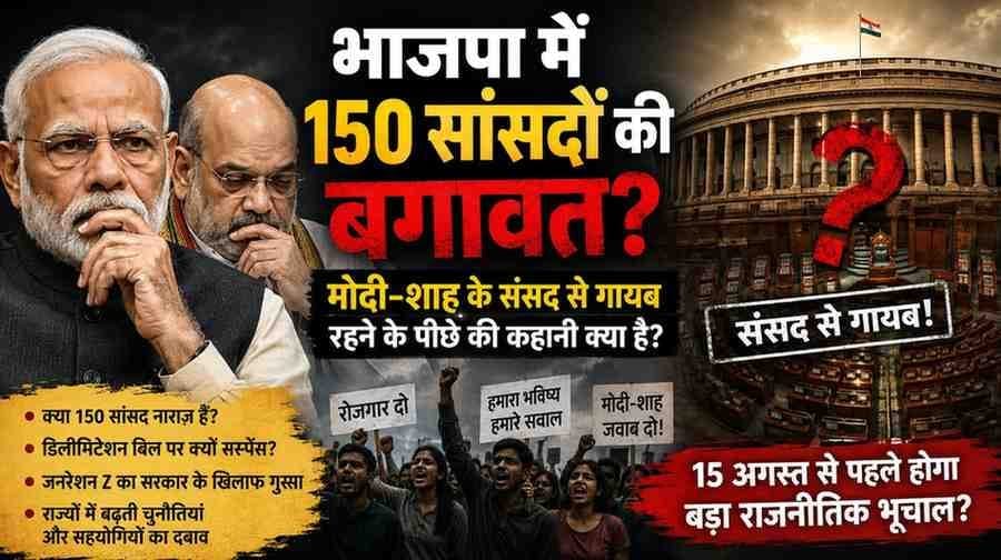 BJP 150 MPs Revolt : भाजपा में 150 सांसदों की कथित बगावत, संसद में नरेंद्र मोदी और अमित शाह की अनुपस्थिति पर राजनीतिक विश्लेषण