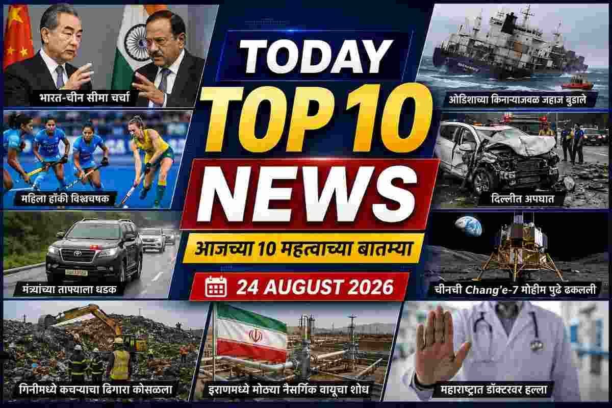 Today Top 10 News 24 August 2026 – India Maharashtra World News